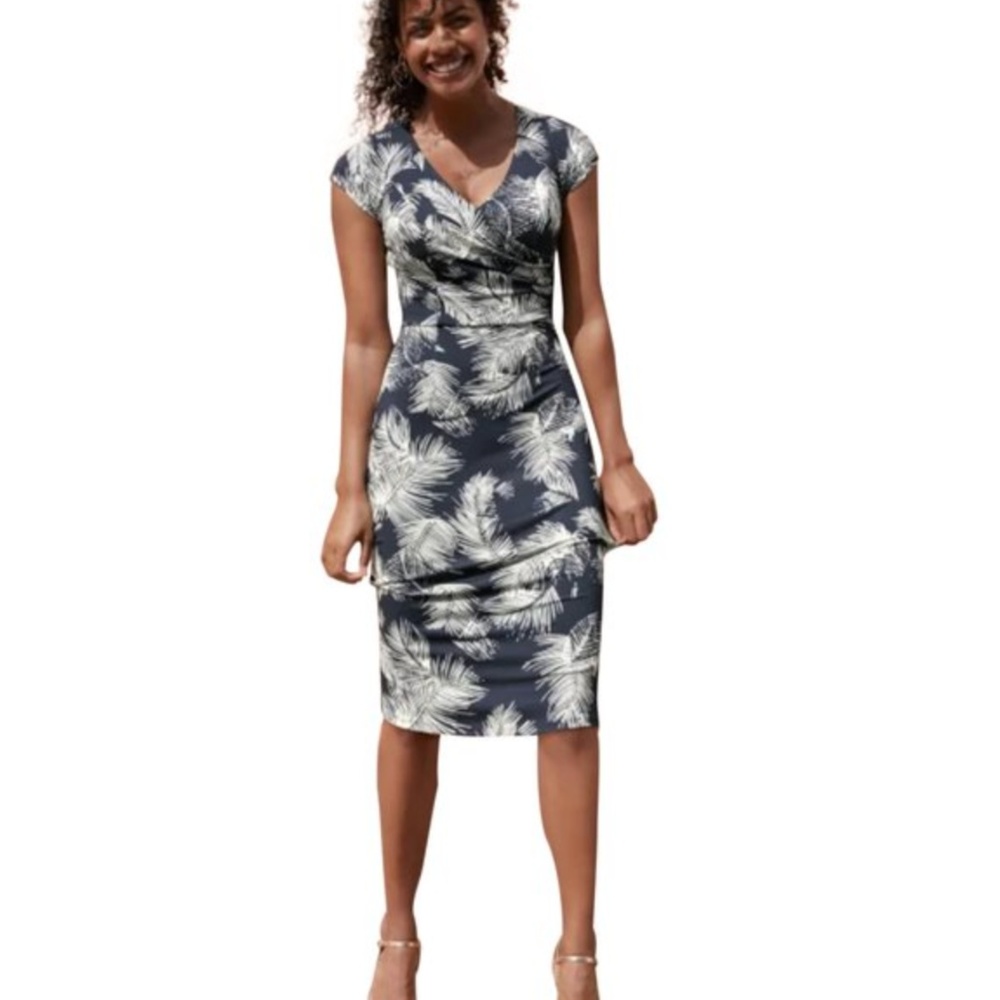 Navy White Jessica Cocktail Dress